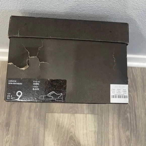 J. Crew Mens Ludlow Classic Black Leather Semi Brogue Shoes - Picture 10 of 16